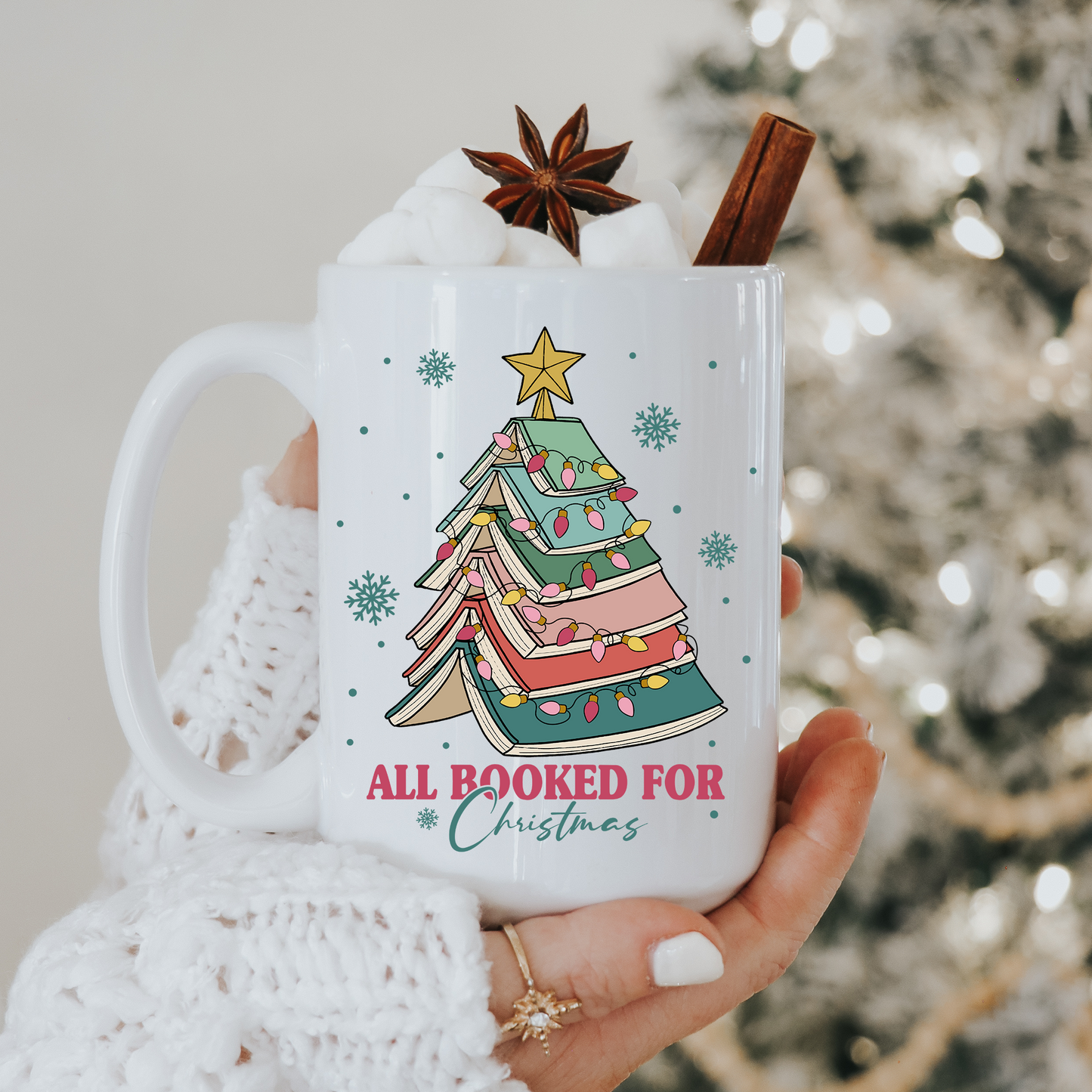 All Booked for Christmas Mug