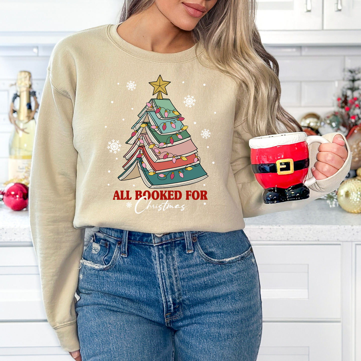 All Booked for Christmas Crewneck