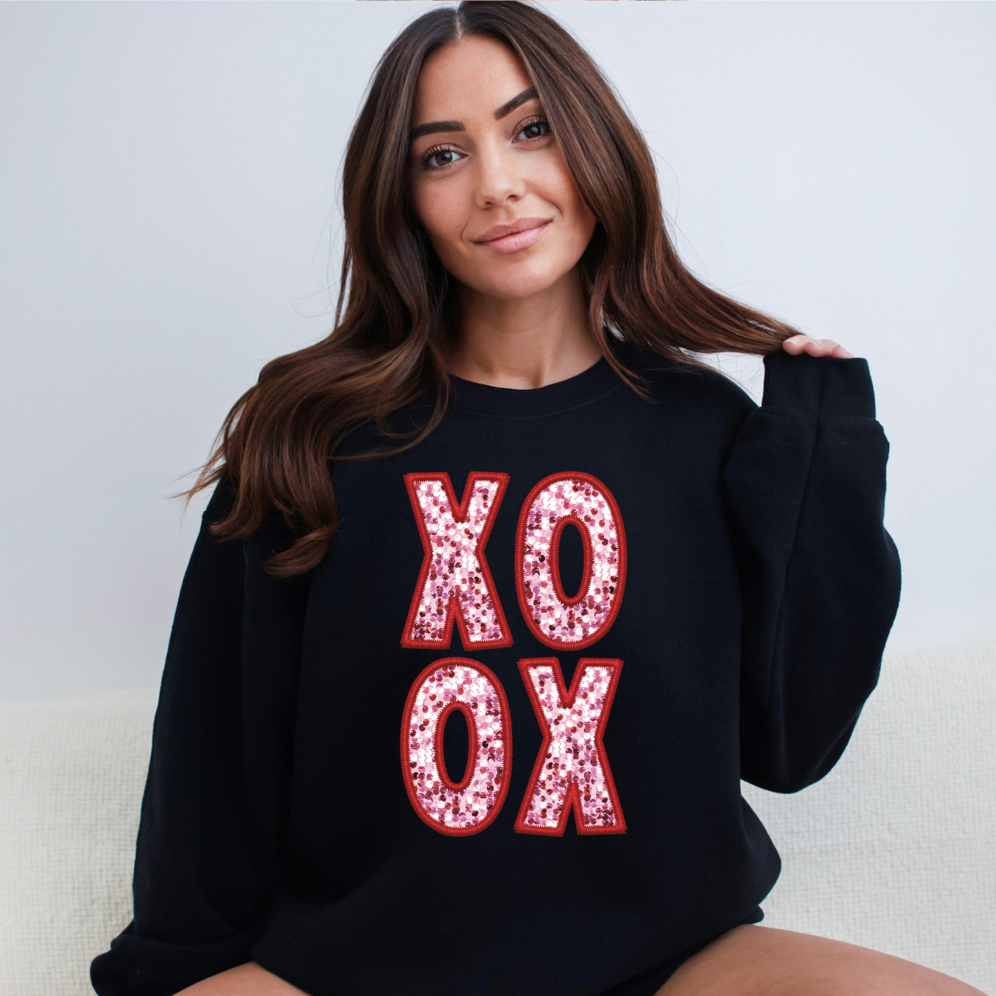 XOXO Faux Sequins Valentine Sweatshirt