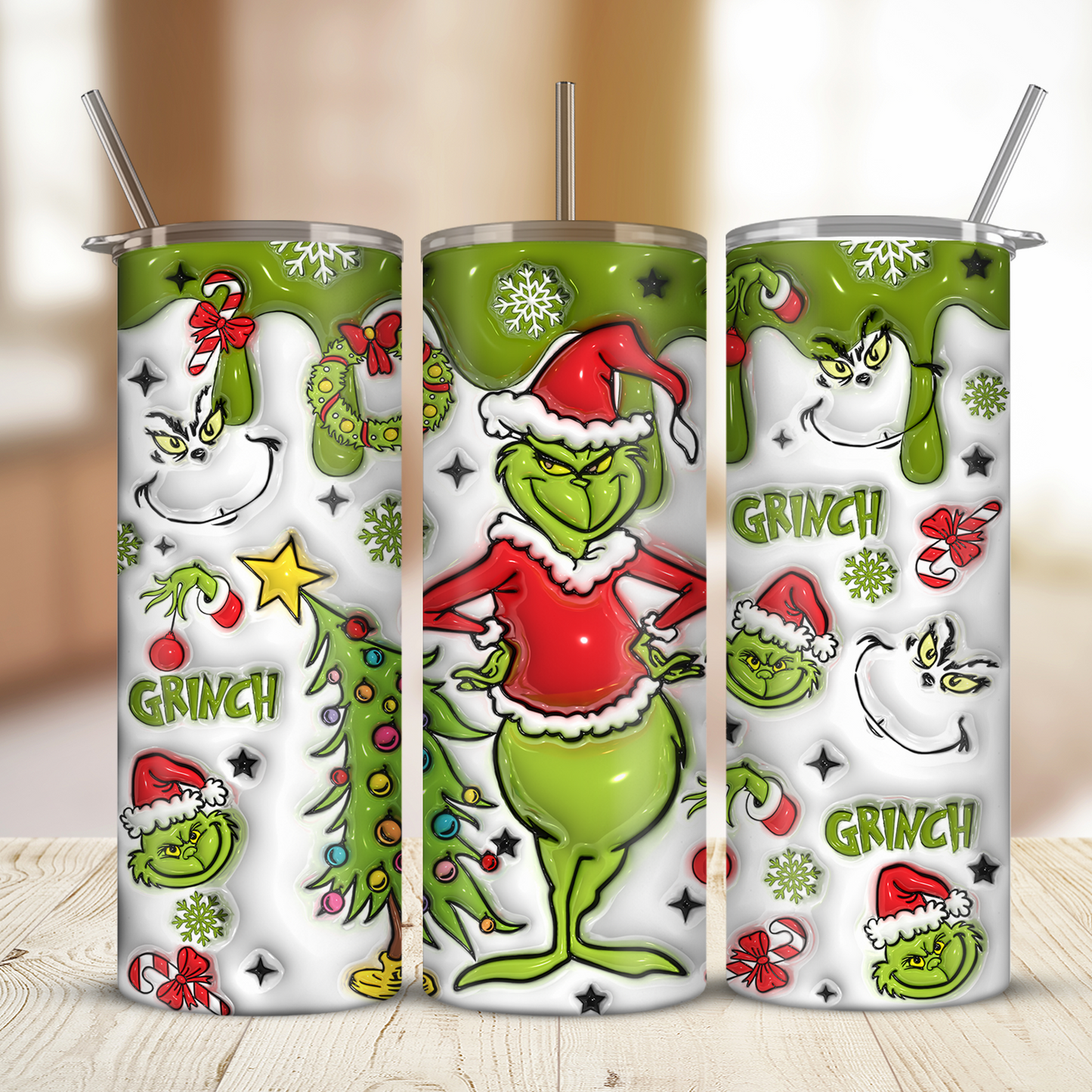 Grinch Christmas 20oz Skinny Tumbler