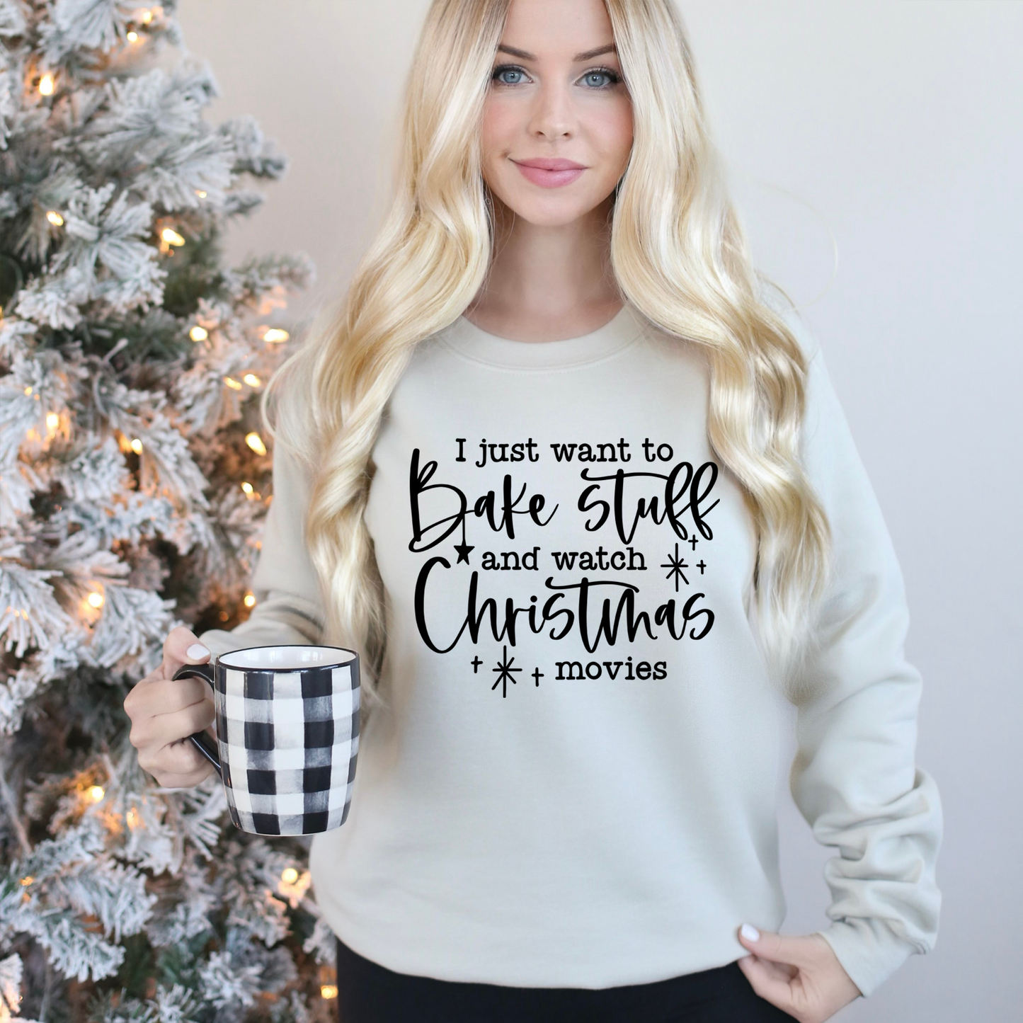 Bake Stuff and Watch Christmas Movies Crewneck