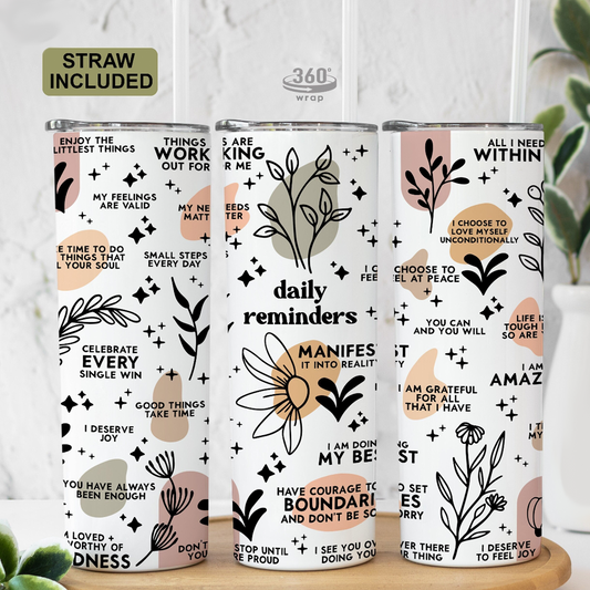 Daily Reminders CLEAN 20oz Skinny Tumbler