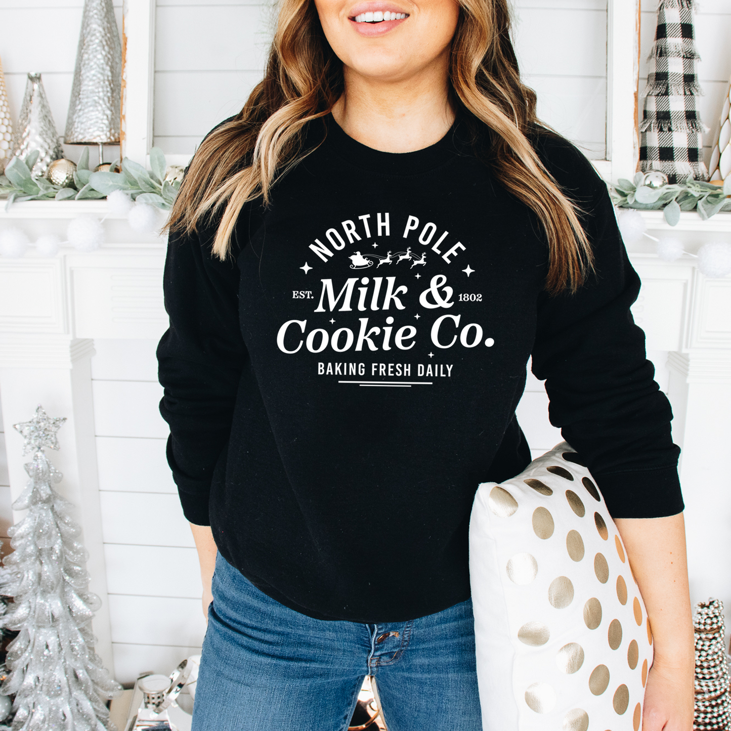 North Pole Milk and Cookies Crewneck