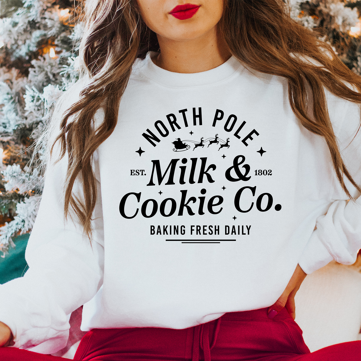 North Pole Milk and Cookies Crewneck