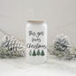 This Girl Loves Christmas Green Trees Frosted Can Glass